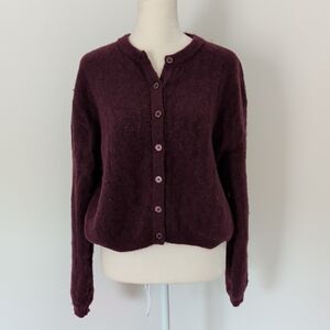 J. Crew Deep Purple Cardigan Sweater